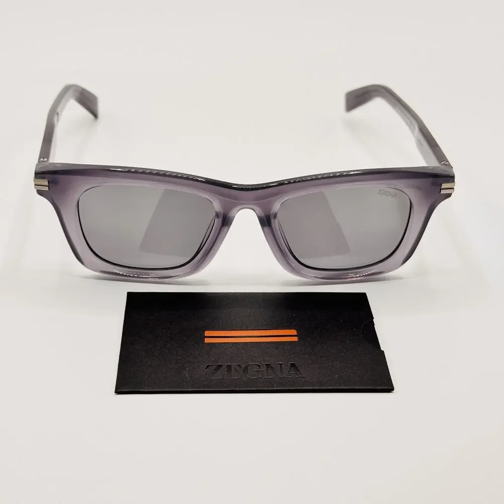 Ermenegildo Zegna Sunglasses EZ0270 20D Shiny Gray Frame Smoke POLARIZED Lens